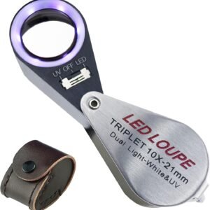 10x 21mm Jeweler’s Loupe Triplet Magnifier for Jewelry, Rocks, and Gems
